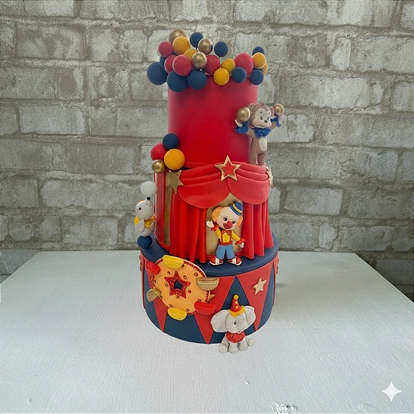 Alugue Bolo Fake Cenográfico Circo Vermelho