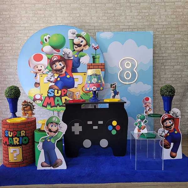 Alugue Tema Para Festa Decoração Mario Tecido ( Modelo 4 )