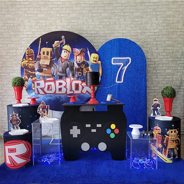 Alugue Tema Para Festa Decoração Roblox Tecido ( Modelo 4 )