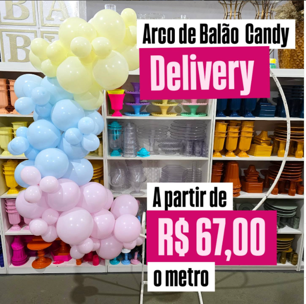 Compre Balão Para Festa Decoração 2 Metros Amarelo, Azul e Rosa ( Cores Candy )