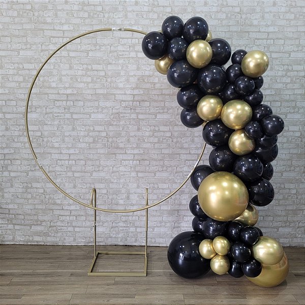 Compre Balão Para Festa Decoração 3 Metros Dourado e Preto ( Cores Metalizadas )