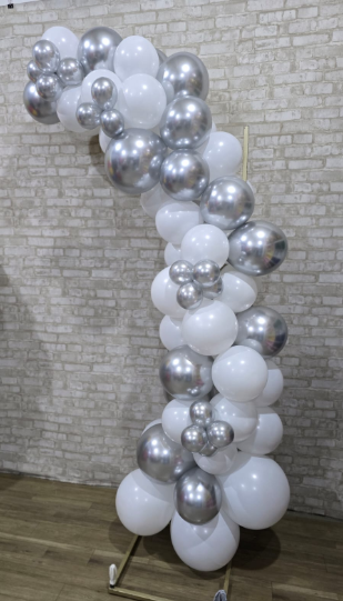 Compre Balão Para Festa Decoração 3 Metros Branco e Prata ( Cores Metalizadas )