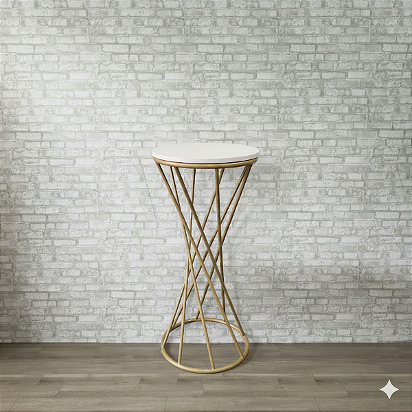 Alugue Mesa de Ferro Elegante Dourado com Branco M