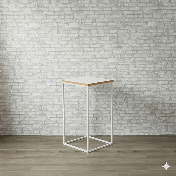 Alugue Mesa de Ferro Quadrada Branco P