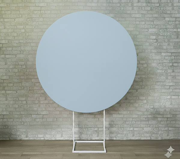 Alugue Estrutura Painel Redondo e a Capa de Tecido do Tema - Azul Bebê