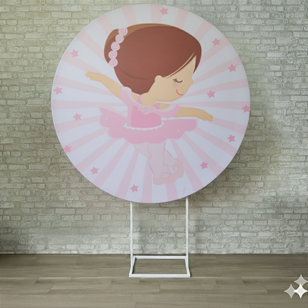 Alugue Estrutura Painel Redondo e a Capa de Tecido do Tema - Bailarina