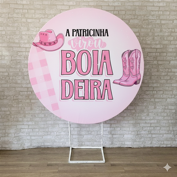 Alugue Estrutura Painel Redondo e a Capa de Tecido do Tema - Boiadeira