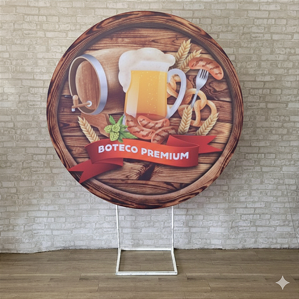 Alugue Estrutura Painel Redondo e a Capa de Tecido do Tema - Boteco