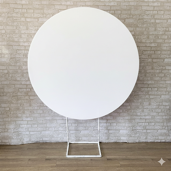 Alugue Estrutura Painel Redondo e a Capa de Tecido do Tema - Branco