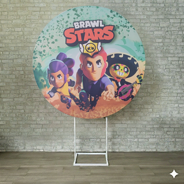 Alugue Estrutura Painel Redondo e a Capa de Tecido do Tema - Brawl Stars