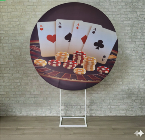 Alugue Estrutura Painel Redondo e a Capa de Tecido do Tema - Cassino