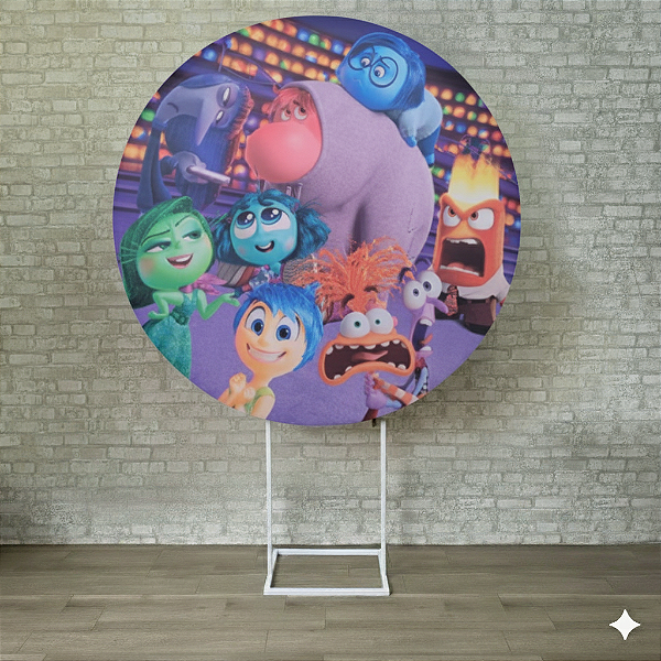 Alugue Estrutura Painel Redondo e a Capa de Tecido do Tema - Divertidamente