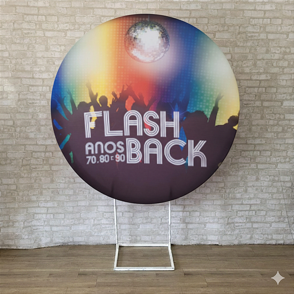 Alugue Estrutura Painel Redondo e a Capa de Tecido do Tema - Flash Back