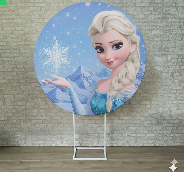 Alugue Estrutura Painel Redondo e a Capa de Tecido do Tema - Frozen