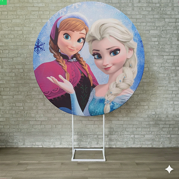 Alugue Estrutura Painel Redondo e a Capa de Tecido do Tema - Frozen