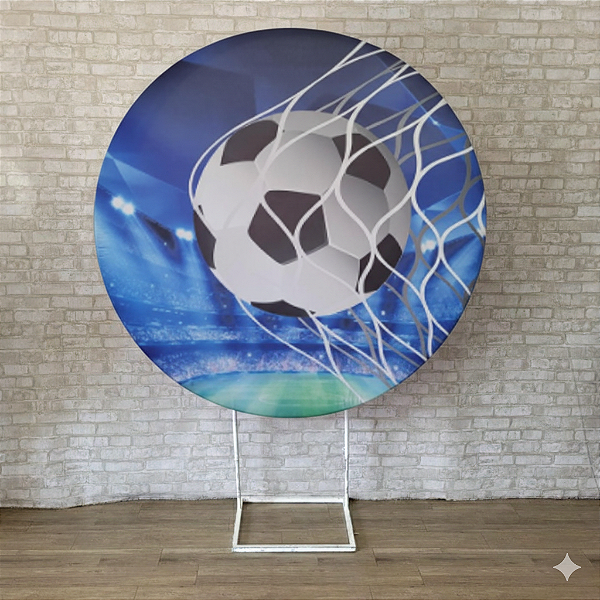 Alugue Estrutura Painel Redondo e a Capa de Tecido do Tema - Futebol