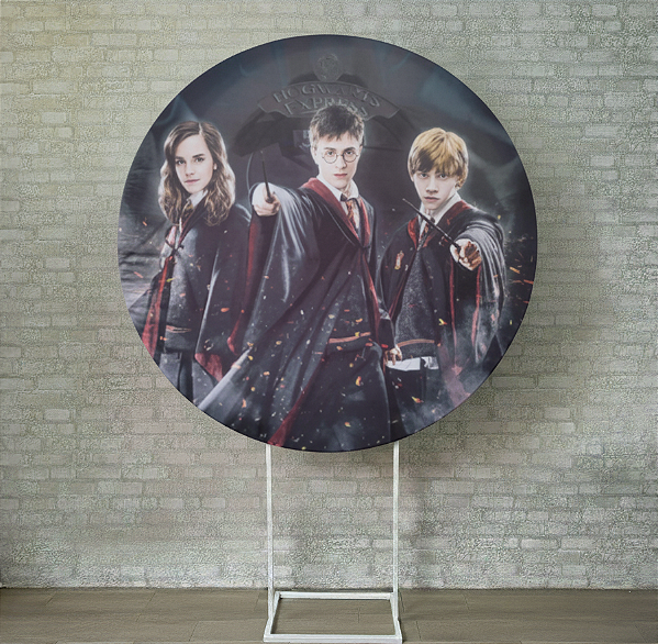 Alugue Estrutura Painel Redondo e a Capa de Tecido do Tema - Harry Potter