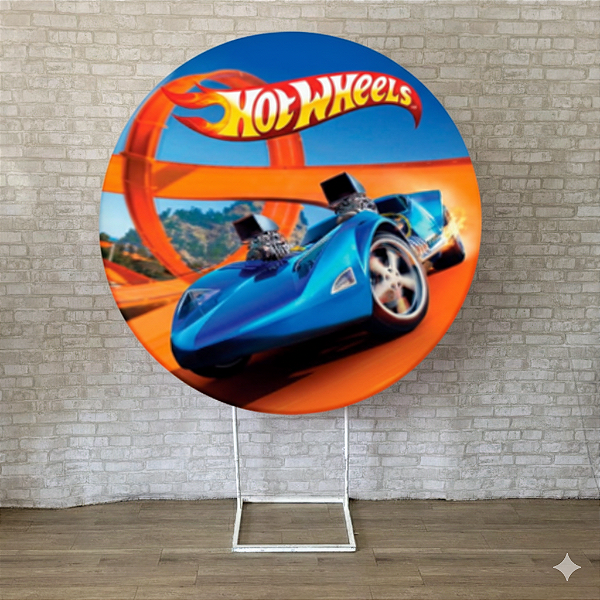 Alugue Estrutura Painel Redondo e a Capa de Tecido do Tema - Hot Wheels