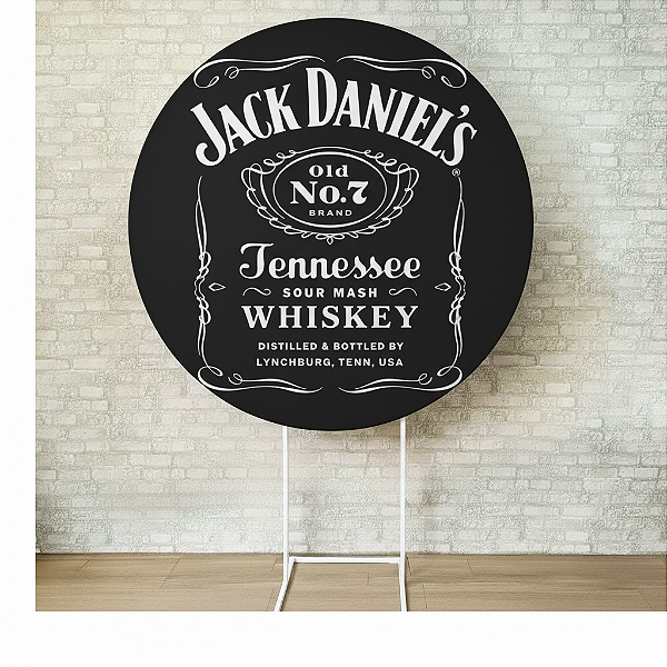 Alugue Estrutura Painel Redondo e a Capa de Tecido do Tema - Jack Daniels