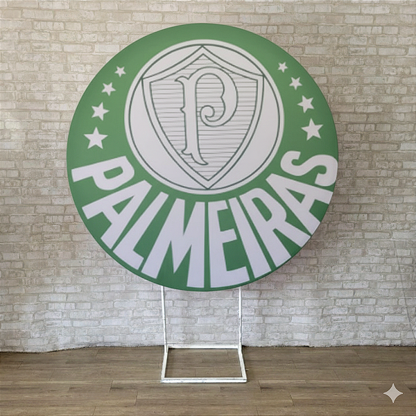 Alugue Estrutura Painel Redondo e a Capa de Tecido do Tema - Palmeiras