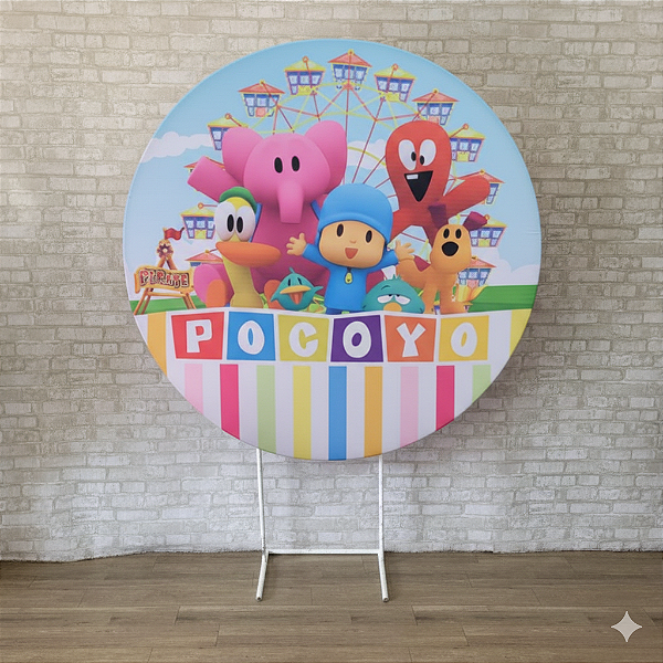 Alugue Estrutura Painel Redondo e a Capa de Tecido do Tema - Pocoyo