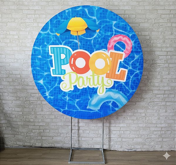 Alugue Estrutura Painel Redondo e a Capa de Tecido do Tema - Pool Party