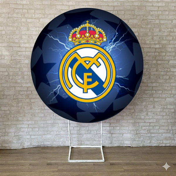 Alugue Estrutura Painel Redondo e a Capa de Tecido do Tema - Real Madrid