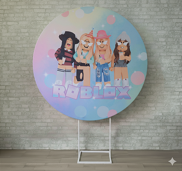Alugue Estrutura Painel Redondo e a Capa de Tecido do Tema - Roblox Menina