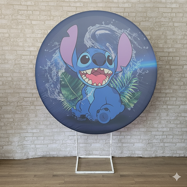 Alugue Estrutura Painel Redondo e a Capa de Tecido do Tema - Stitch