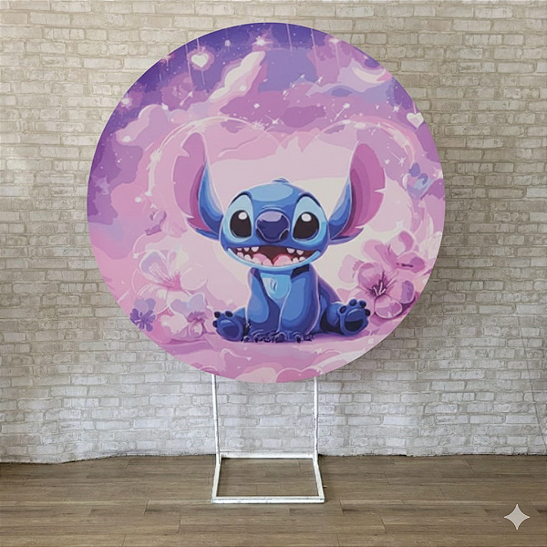 Alugue Estrutura Painel Redondo e a Capa de Tecido do Tema - Stitch