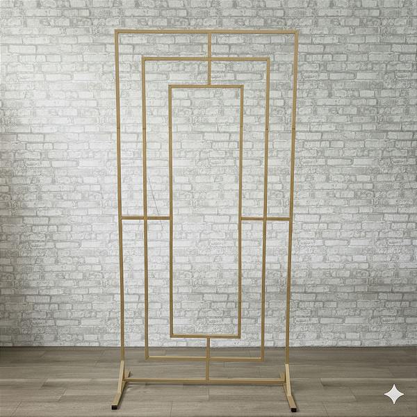 Alugue Estrutura Painel Retangular Janela de Ferro Dourado