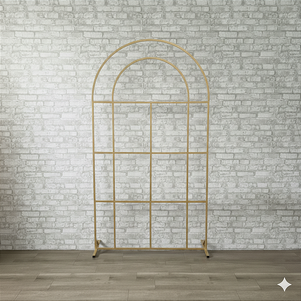 Alugue Estrutura Painel Romano Janela de Ferro Dourado
