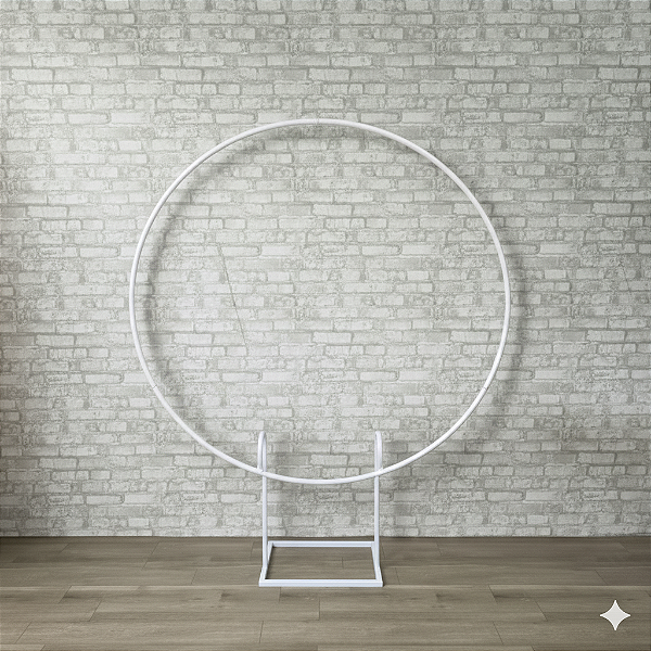 Alugue Estrutura Painel Redondo de Ferro Branco