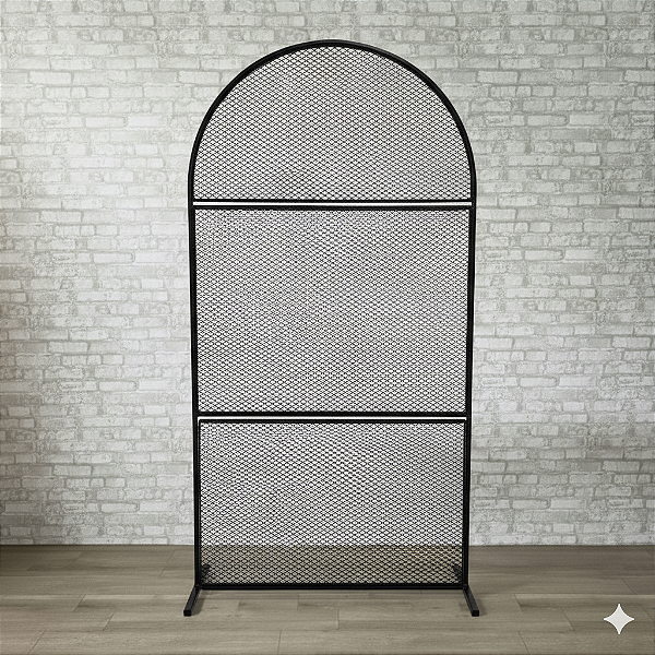 Alugue Estrutura Painel Romano Grade Preto (3 partes)