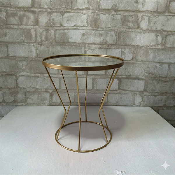 Alugue Bandeja Espelhada Alta Dourado