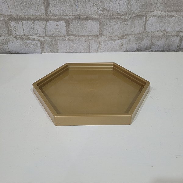 Alugue Bandeja Sextavada Dourado