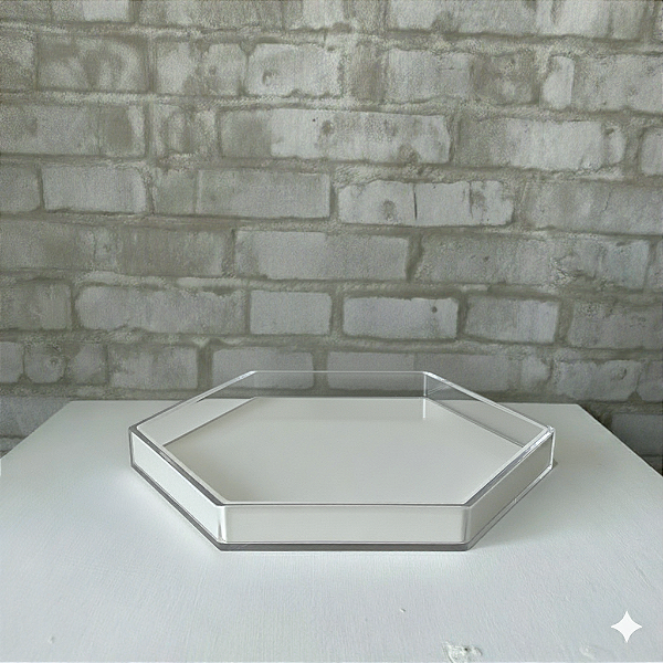 Alugue Bandeja Sextavada Transparente