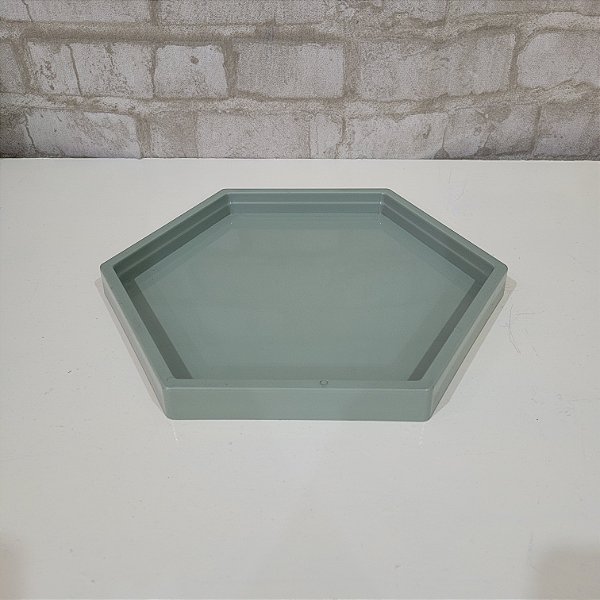 Alugue Bandeja Sextavada Verde Eucalipto