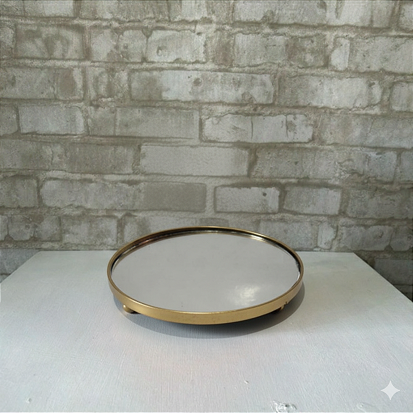 Alugue Bandeja Espelhada Baixa Dourado P