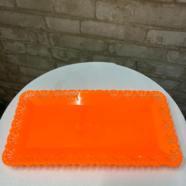 Alugue Bandeja Retangular Laranja Neon