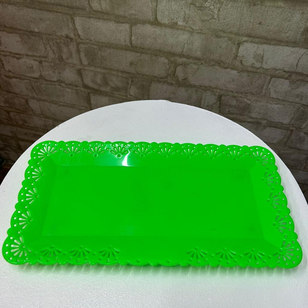Alugue Bandeja Retangular Verde Neon