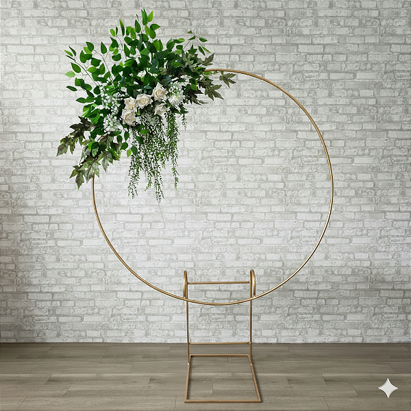 Alugue Arranjo de Flor Artificial Para Arco de Ferro - Branco e Verde