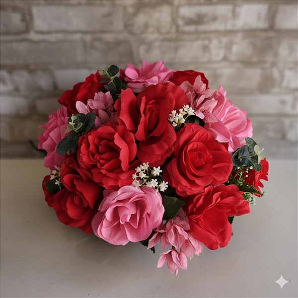 Alugue Arranjo de Flor Artificial M - Rosa Pink