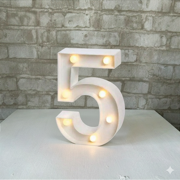 Alugue Número 5 de Mesa em LED (Pilhas não inclusa)