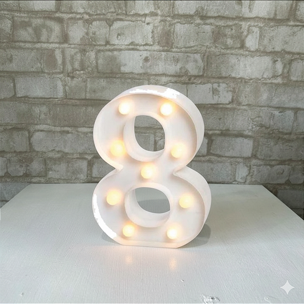 Alugue Número 8 de Mesa em LED (Pilhas não inclusa)