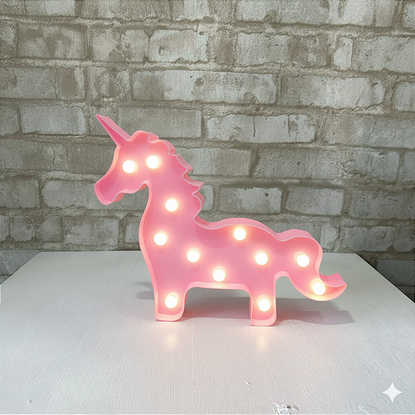 Alugue Unicornio de LED Rosa Lúminaria (Pilhas não inclusa)