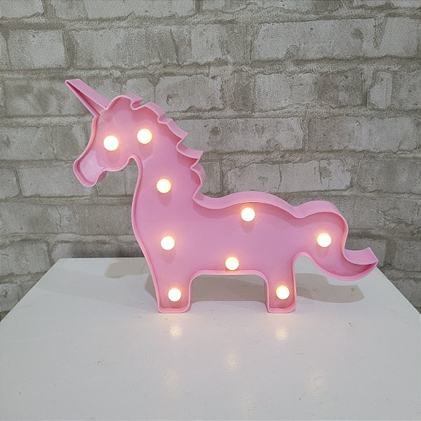 Alugue Unicornio de LED Lúminaria (Pilhas não inclusa) - Rosa