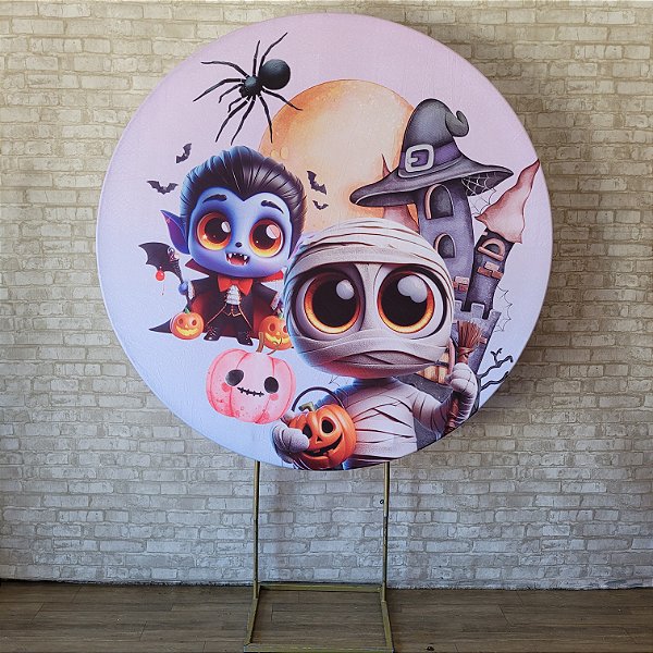 Alugue Estrutura Painel Redondo e a Capa de Tecido do Tema - Halloween