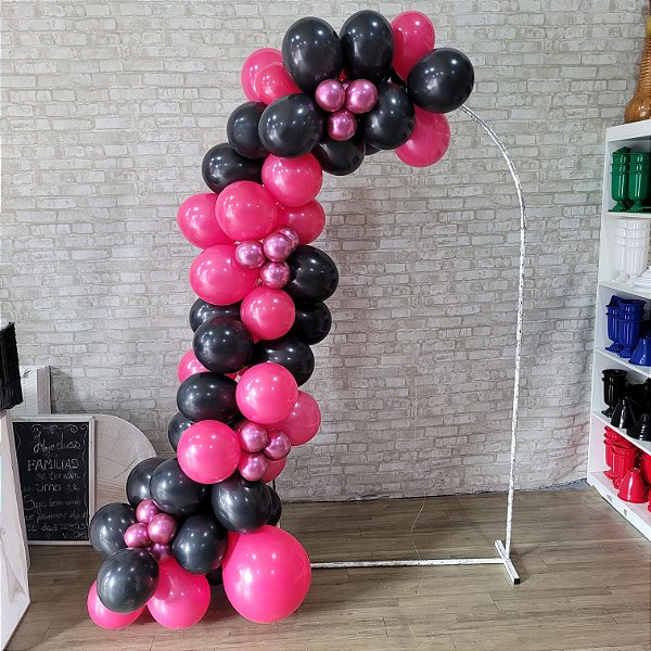 Compre Balão Para Festa Decoração 3 Metros Preto com Rosa Pink ( Cores Lisas )