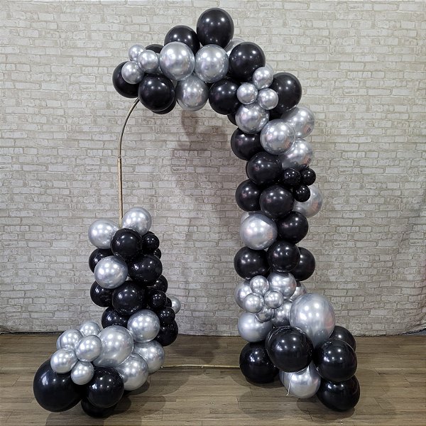 Compre Balão Para Festa Decoração 4 Metros Preto com Prata ( Cores Metalizadas )